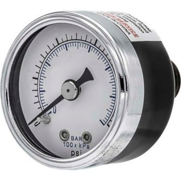 Engineered Specialty Products, Inc PIC Gauges 1.5" Utility Pressure Gauge, 1/8" NPT, Dry Fillable, 0/15 PSI, Ctr Back Mount, 102D-158B 102D-158B